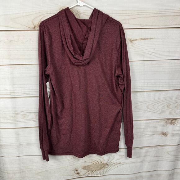 Kinetix Casual Luxury Wine Red Long Sleeve Pullover Hoodie Tee Size Medium - Picture 3 of 9